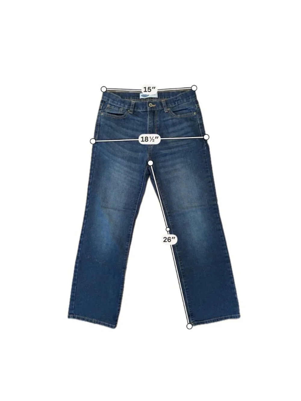 Old Navy 12 Husky Boys Straight Dark Wash Jeans Cotton Blend Classic Scholarcore
